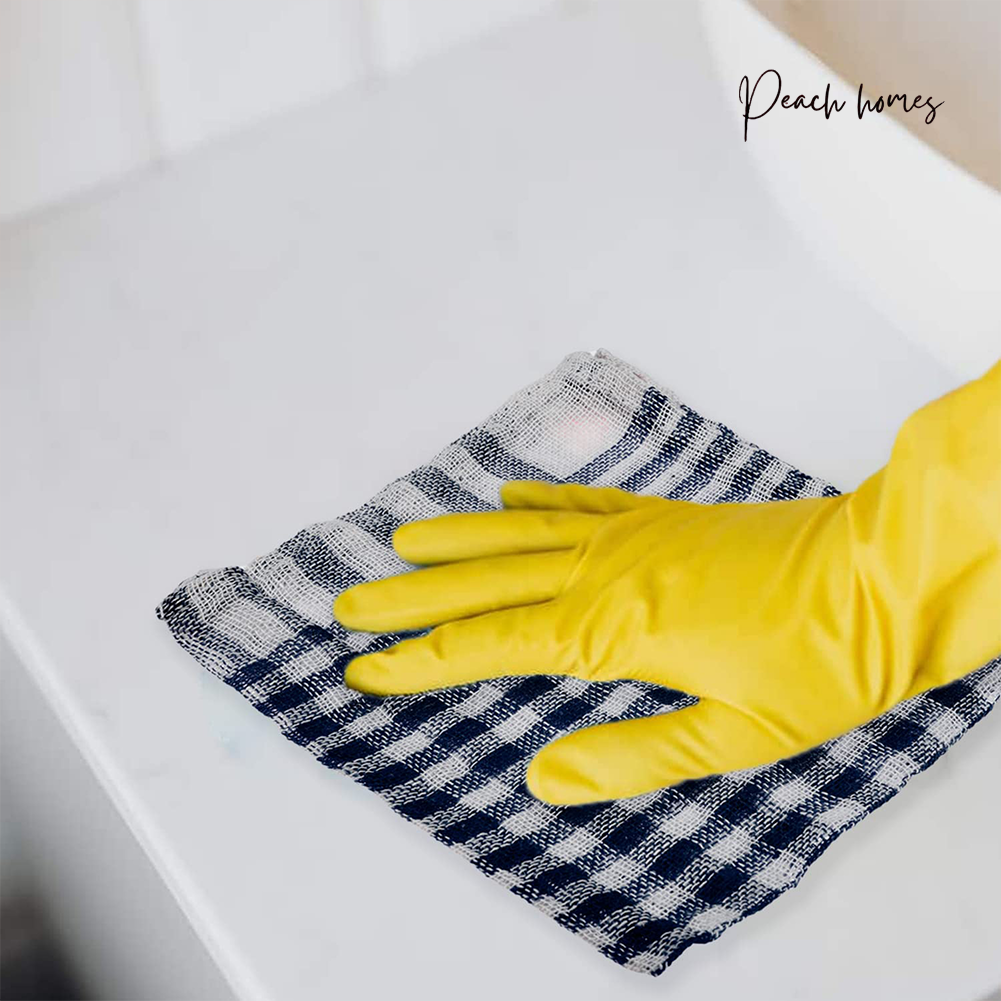 Check Style Kitchen & Cleaning Multipurpose Cloth Set of 12 (Black) – Soft, Durable, and Machine Washable