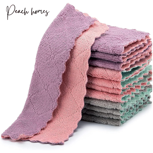 Reusable Microfiber Multicolour Napkin Set of 12 – Ultra-Soft, Highly Absorbent, Quick-Drying, Eco-Friendly