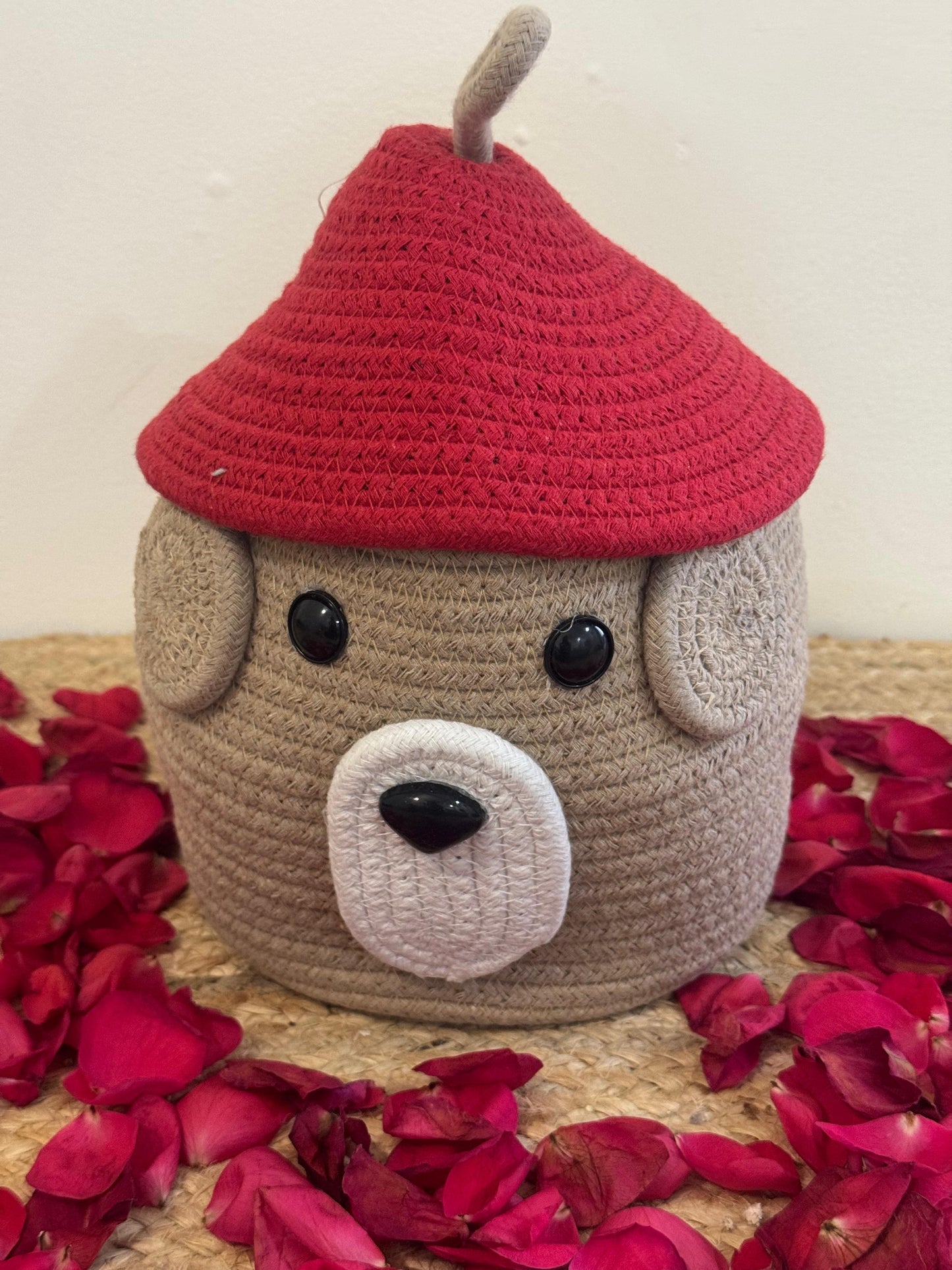 Beige and Red Hat Organiser with Cover – Stylish and Functional Storage Solution