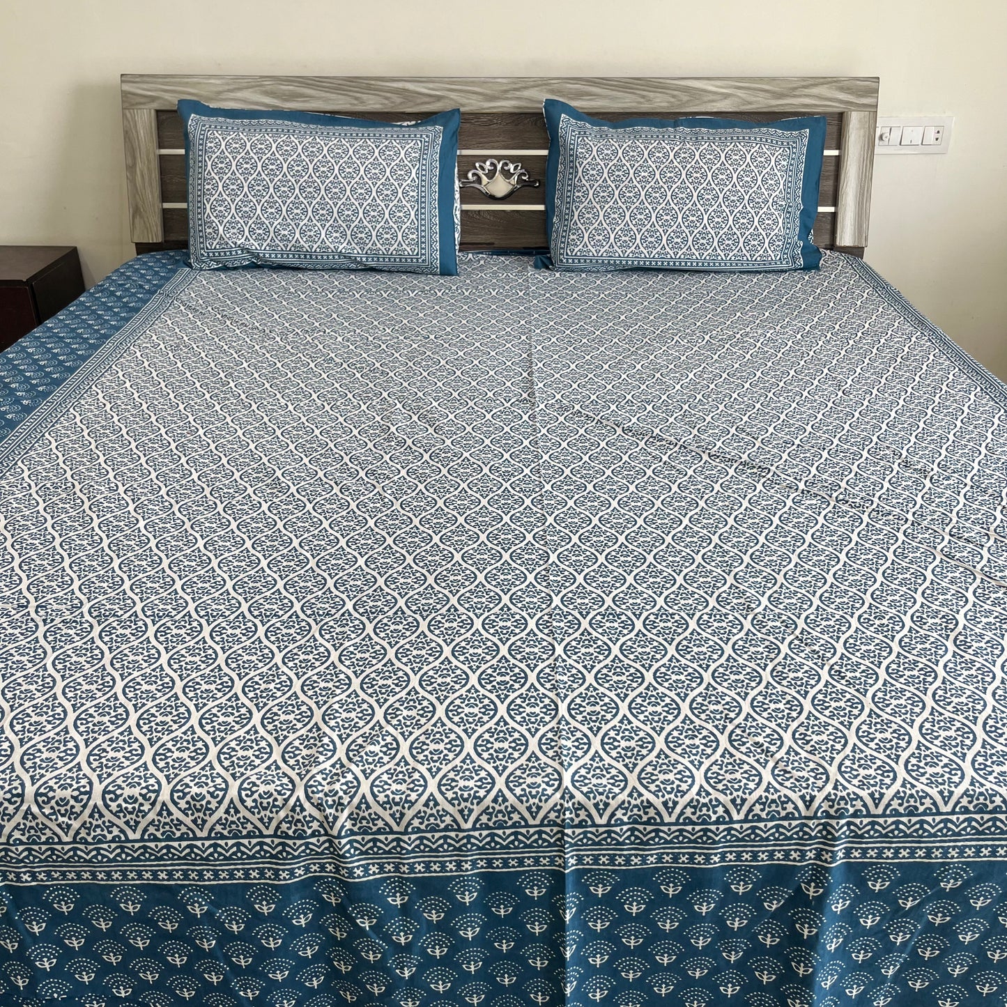 Blue Horizon Indigo Cotton Bedsheet