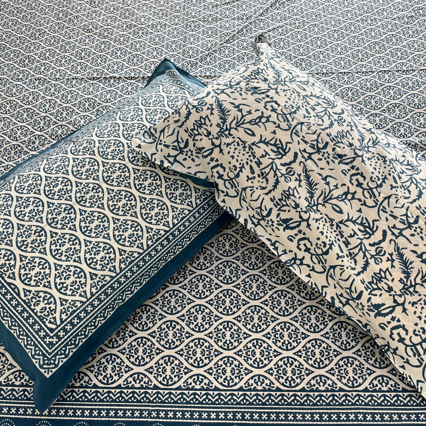 Blue Horizon Indigo Cotton Bedsheet