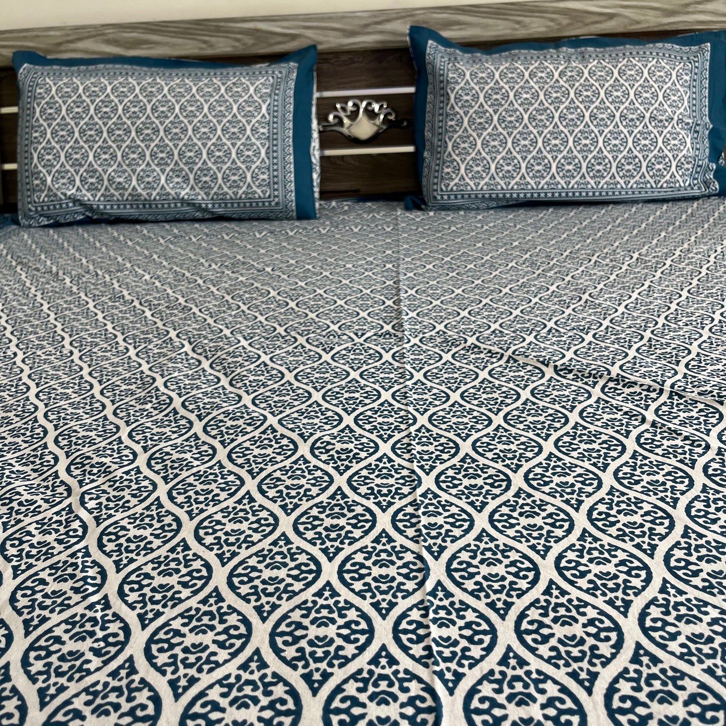 Blue Horizon Indigo Cotton Bedsheet