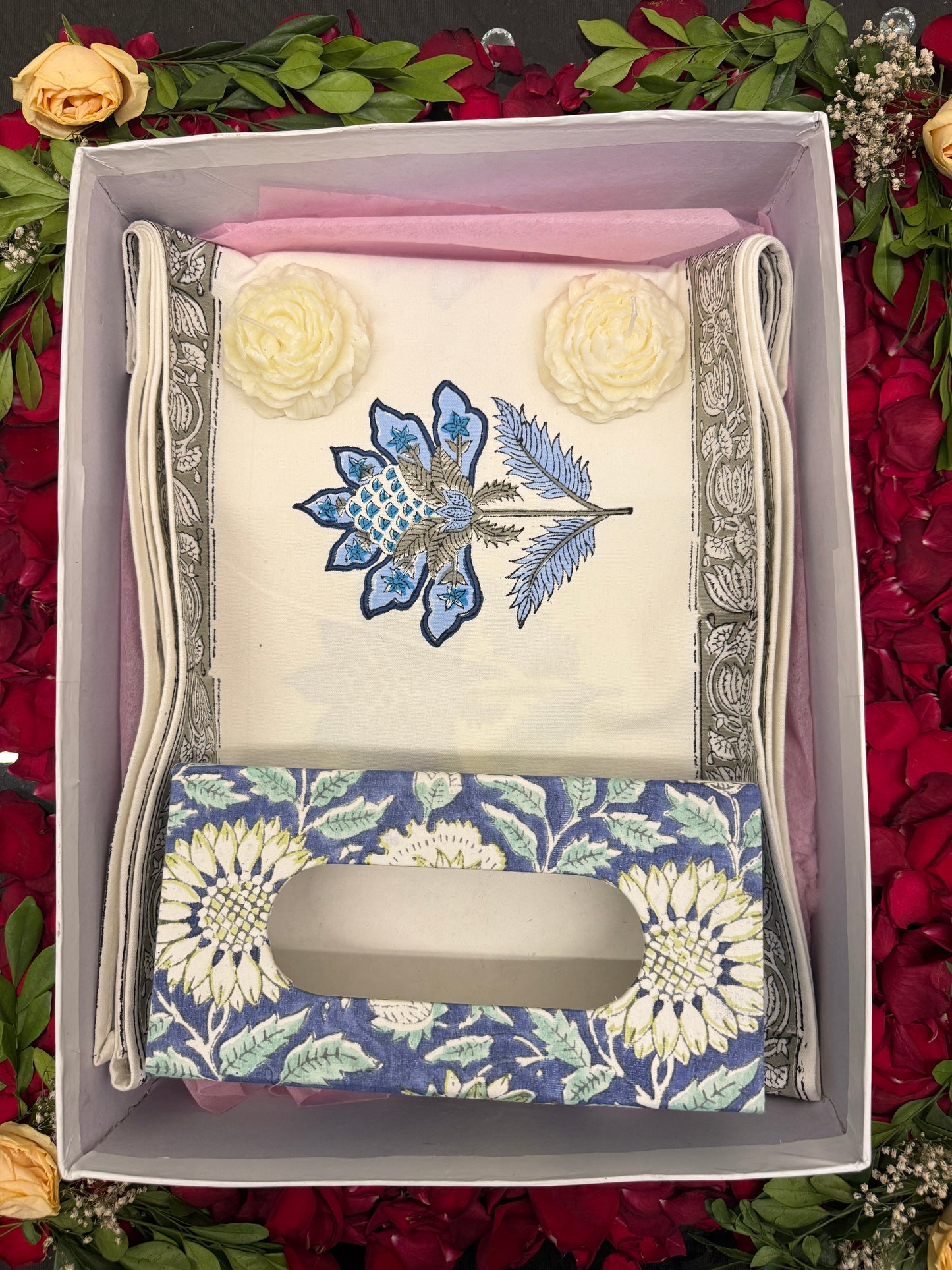 Premium Patchwork Runners + Coasters + Tissue Box