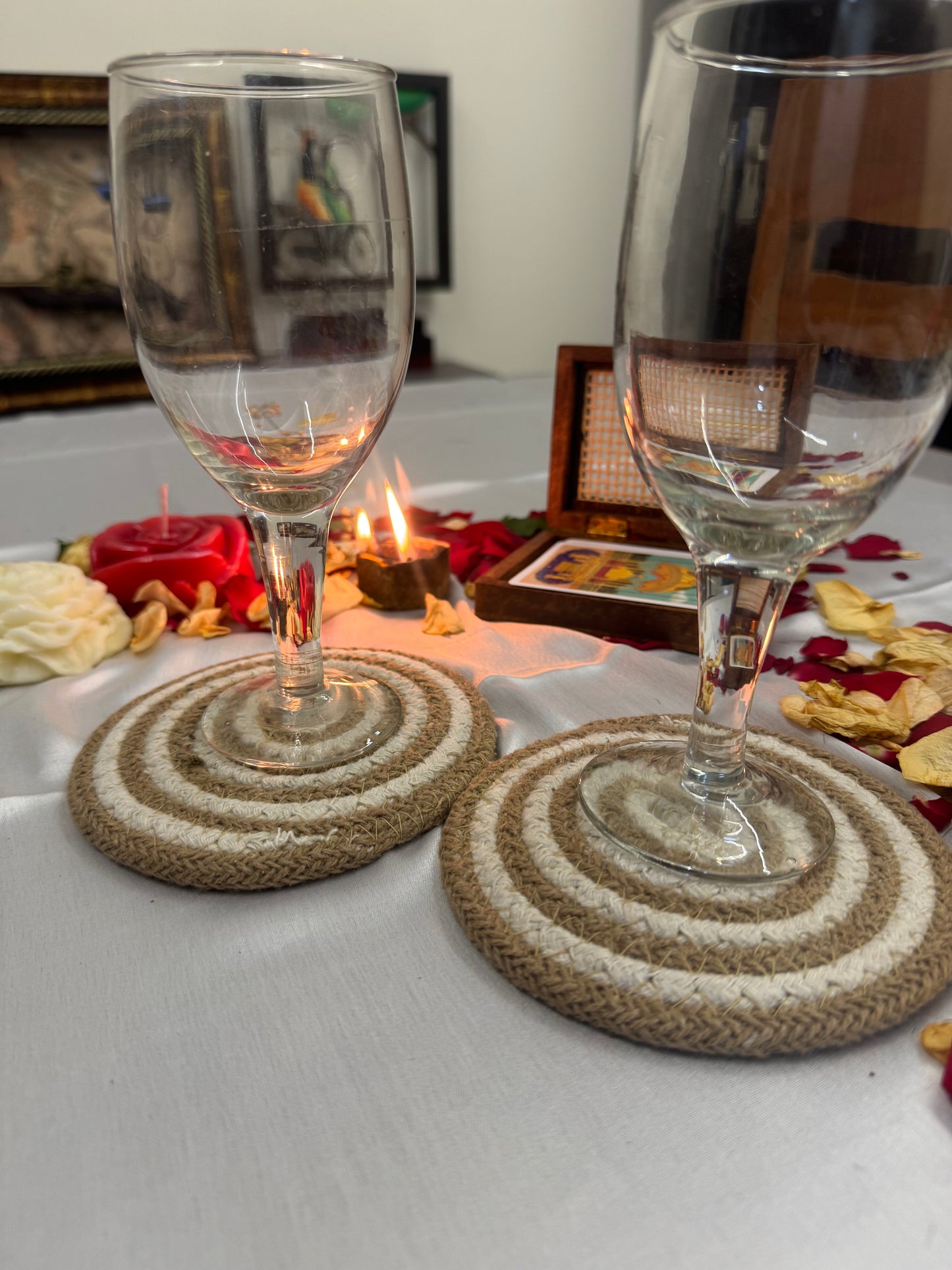 Spiral Jute Decorative Coasters Set of 4