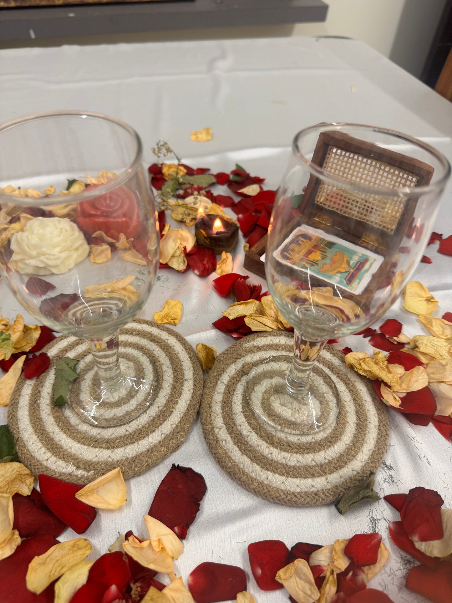 Spiral Jute Decorative Coasters Set of 4