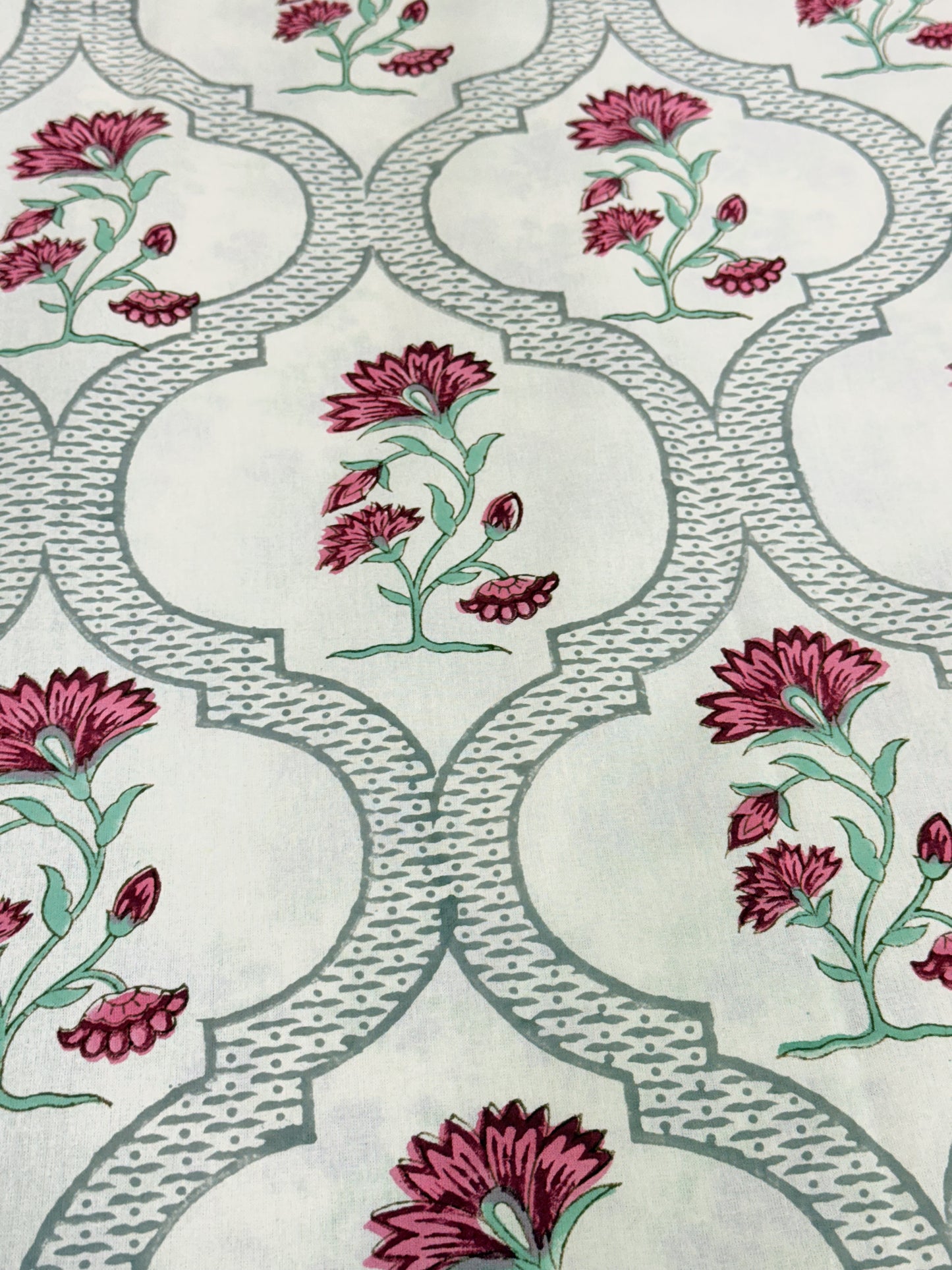 Red Floral Premium Cotton Double Bedsheet