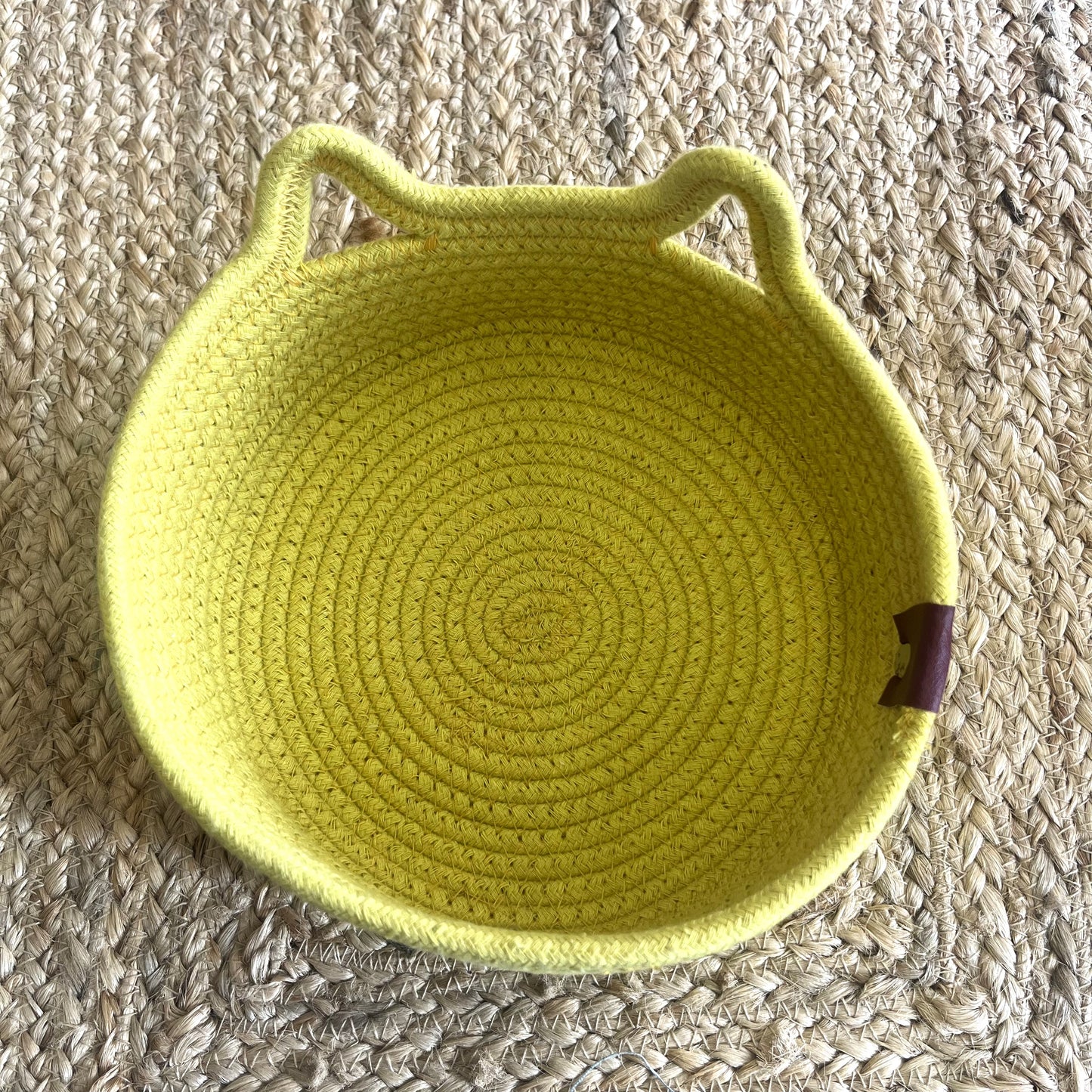 Jute Storage Baskets Multi-Purpose Organizer - YELLOW SET OF 3 (SMALL, MEDIUM, LARGE)