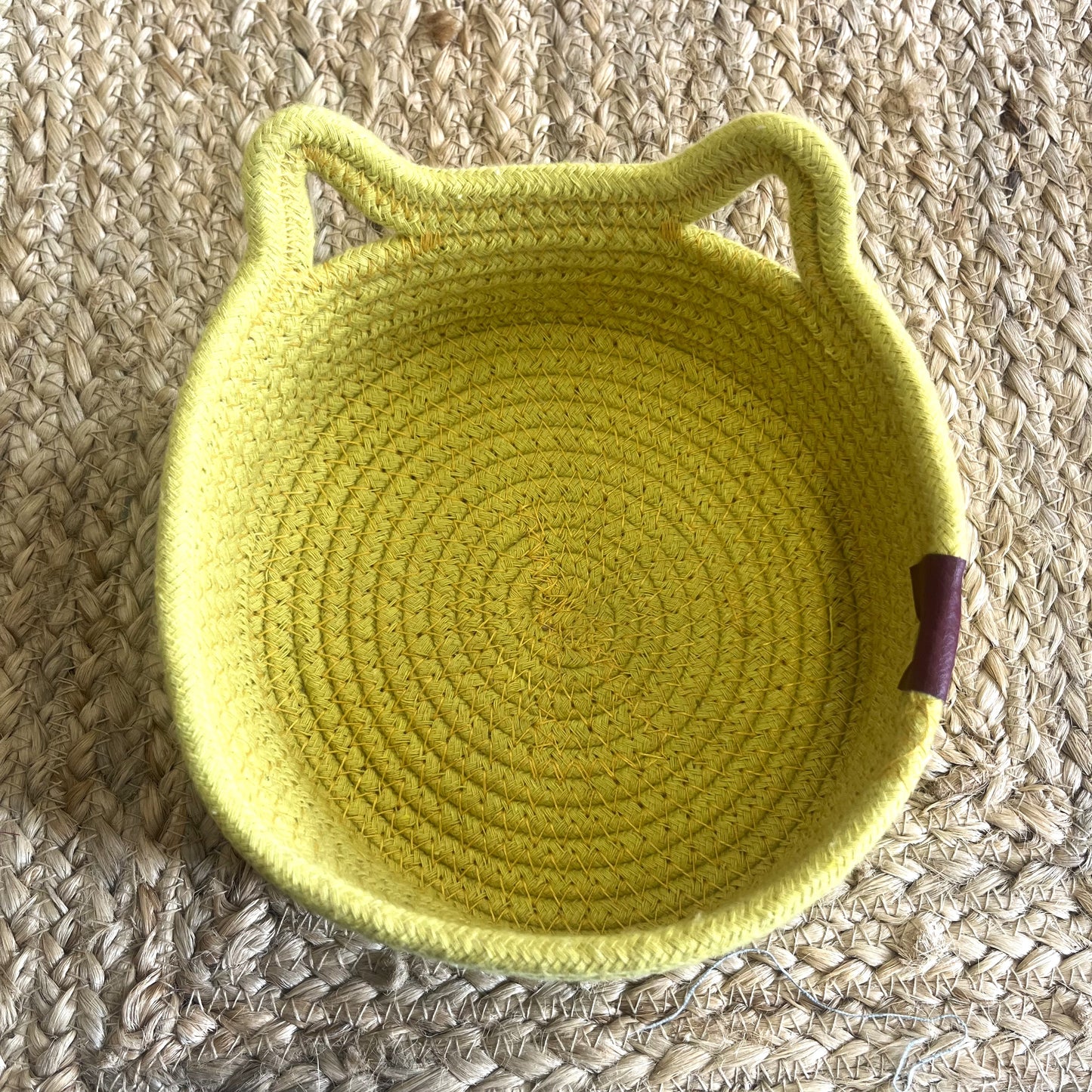 Jute Storage Baskets Multi-Purpose Organizer - YELLOW SET OF 3 (SMALL, MEDIUM, LARGE)