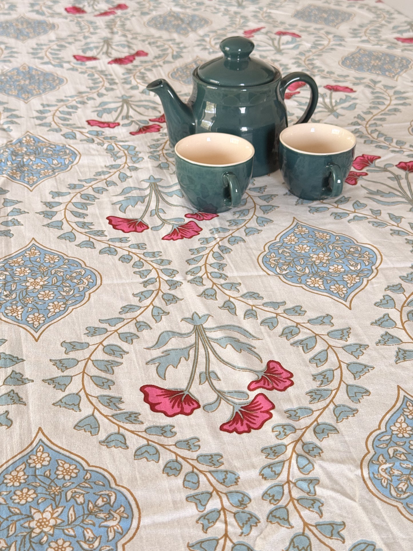 Pastel Blue Cotton Dining Table Covers