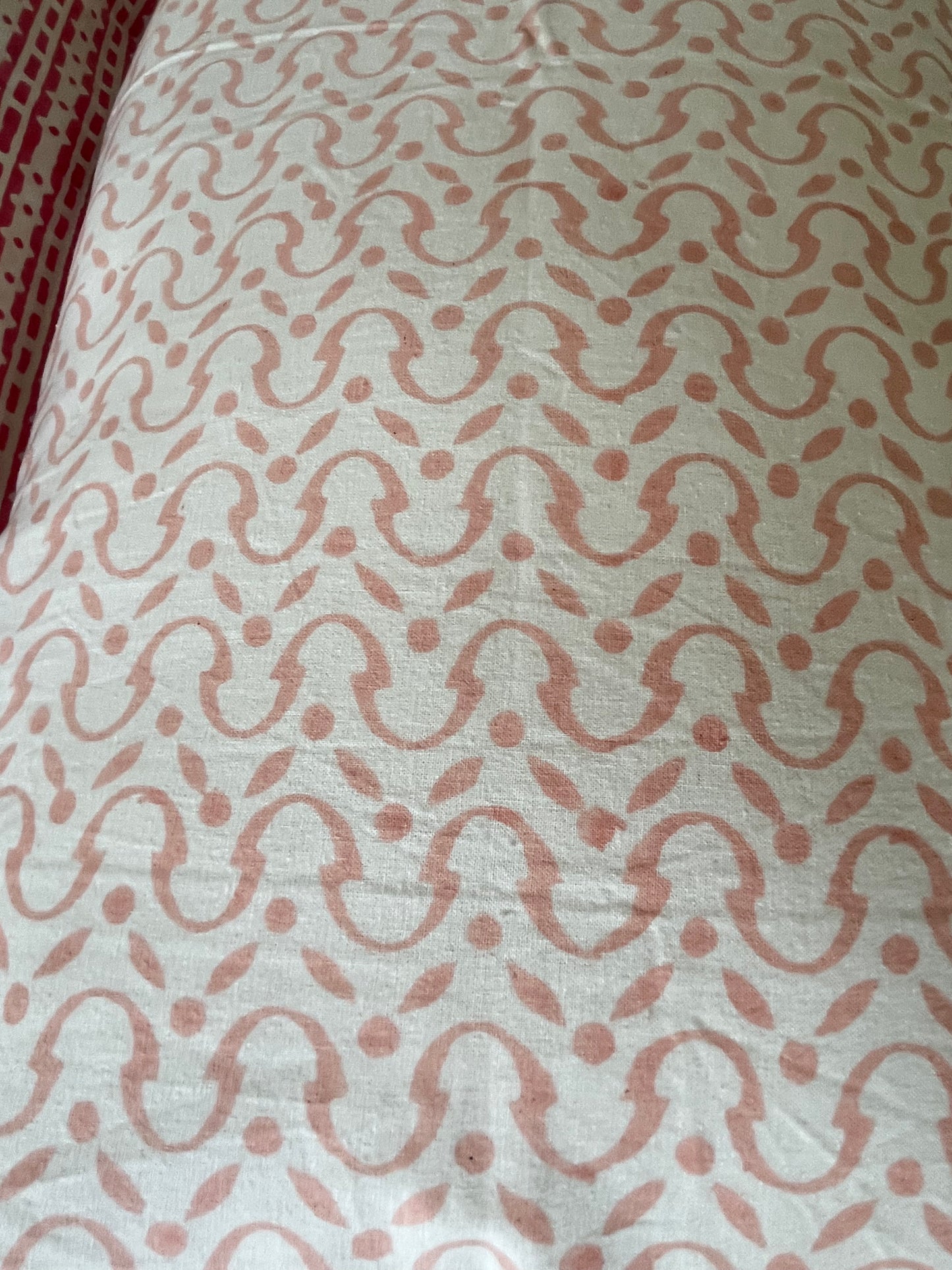 Handblock Pink flower bedsheet