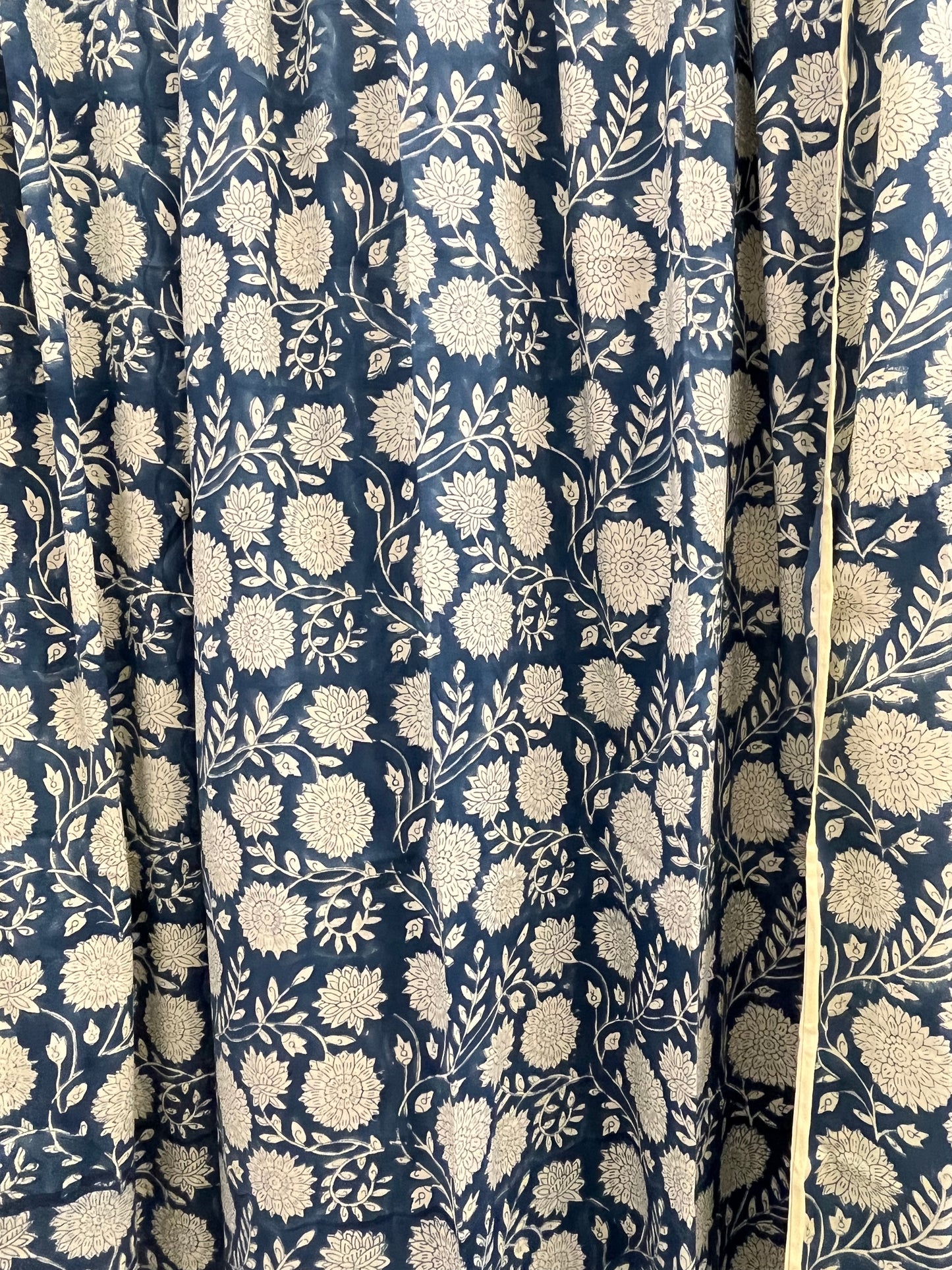ROYAL BLUE HAND BLOCK CURTAIN SET OF 2