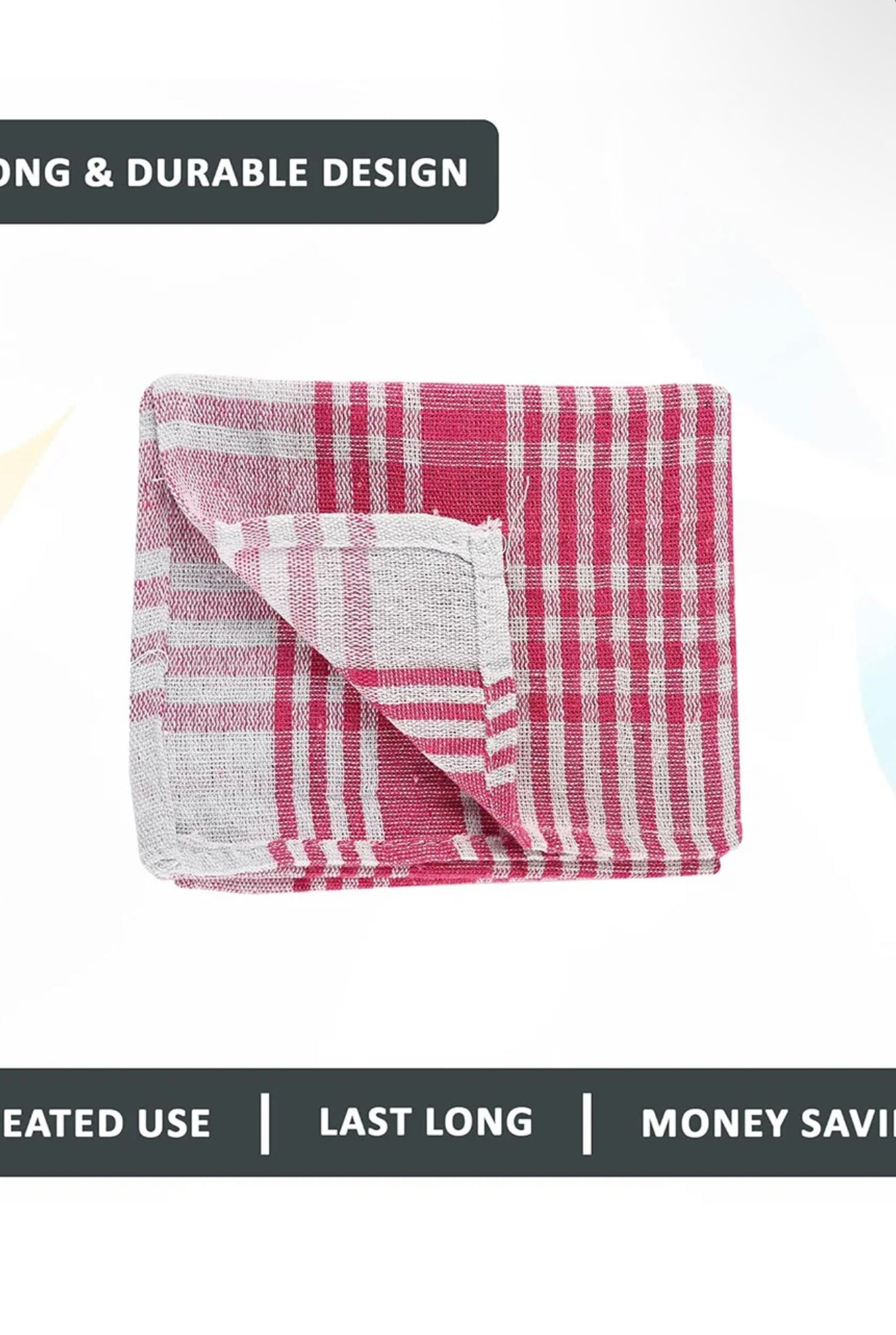Check Style Kitchen & Cleaning Multipurpose Cloth Set of 12 (Black) – Soft, Durable, and Machine Washable