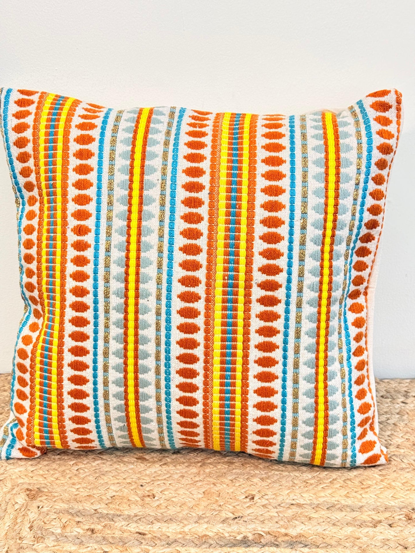 Orange Decorative Jacquard Cushion Cover – Stylish Home Décor Accent for Living Spaces