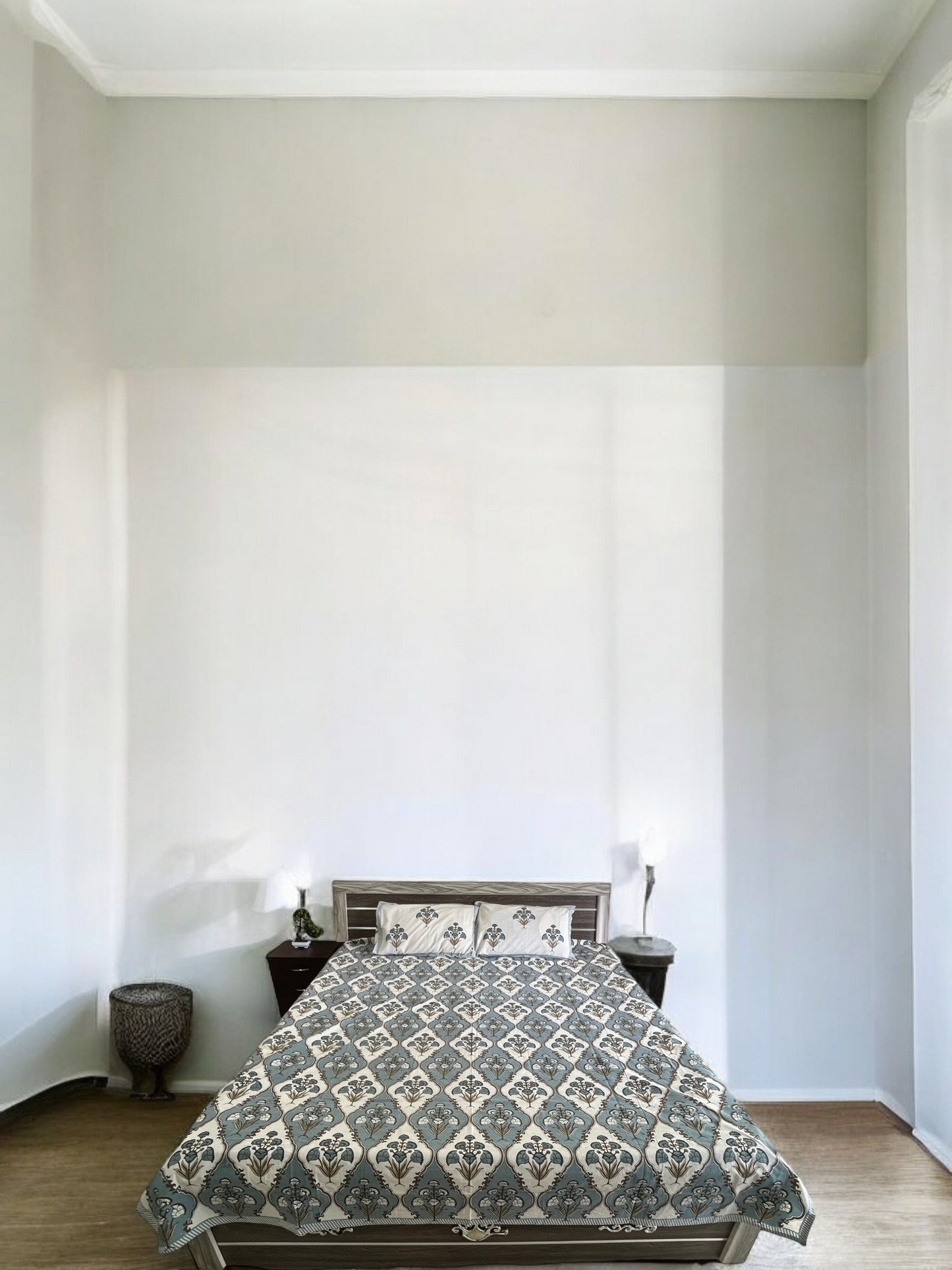 Handblock Printed Abstract Pattern Double Bedsheet