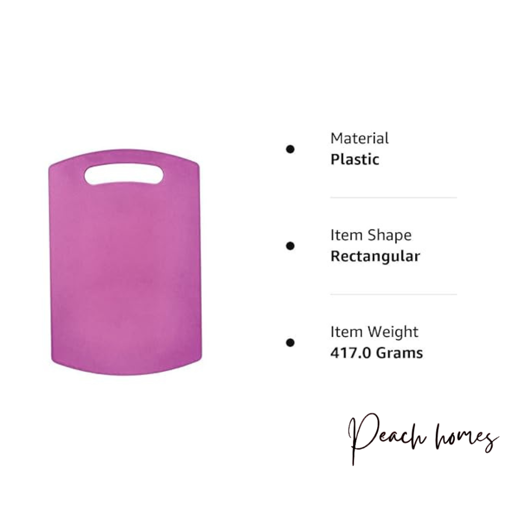 Plastic Chopping Board (Pink) – Durable, Non-Porous, Ideal for Vegetable Chopping, 25x36 cm