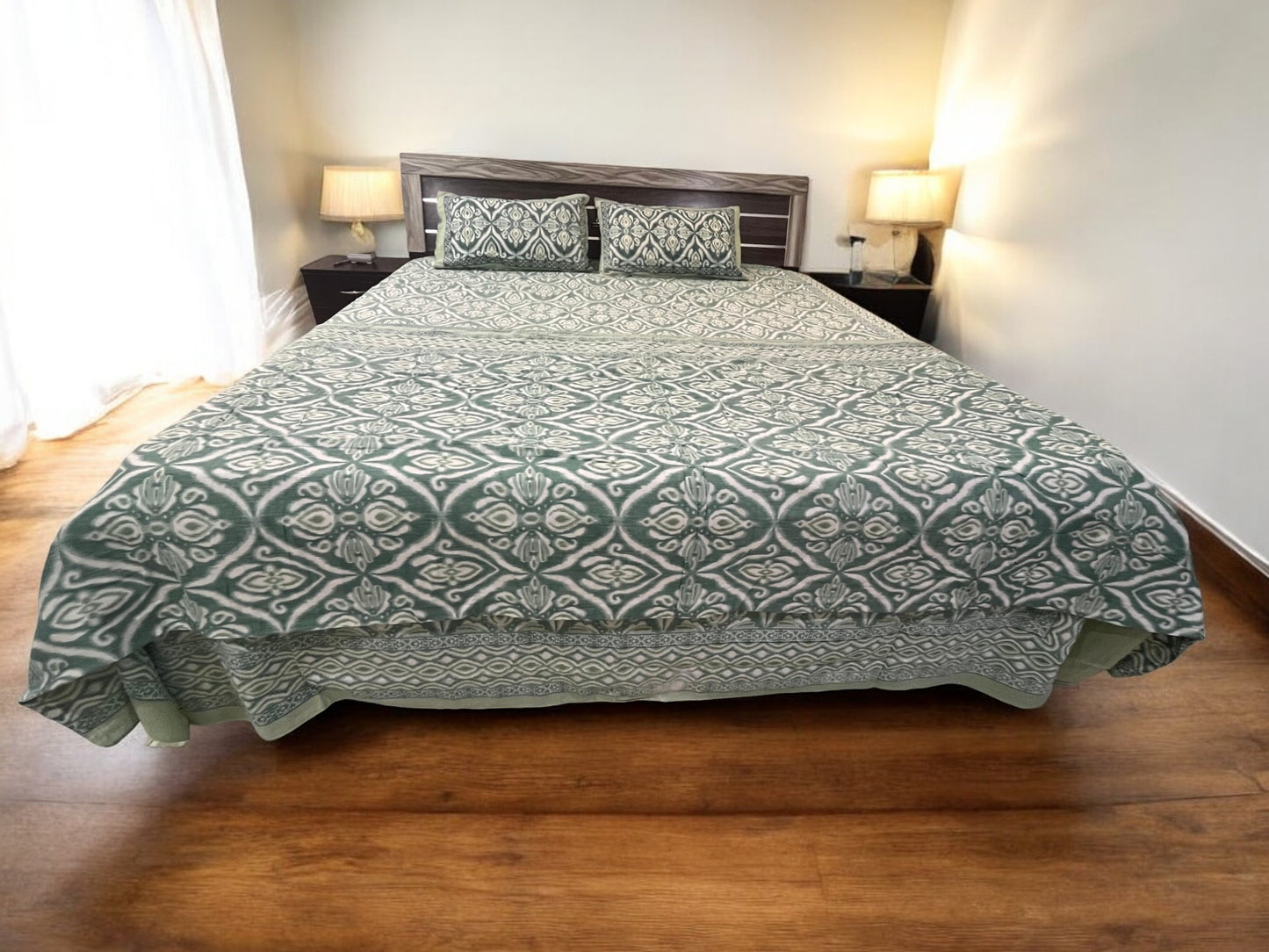 Green Ikat Style Dohar