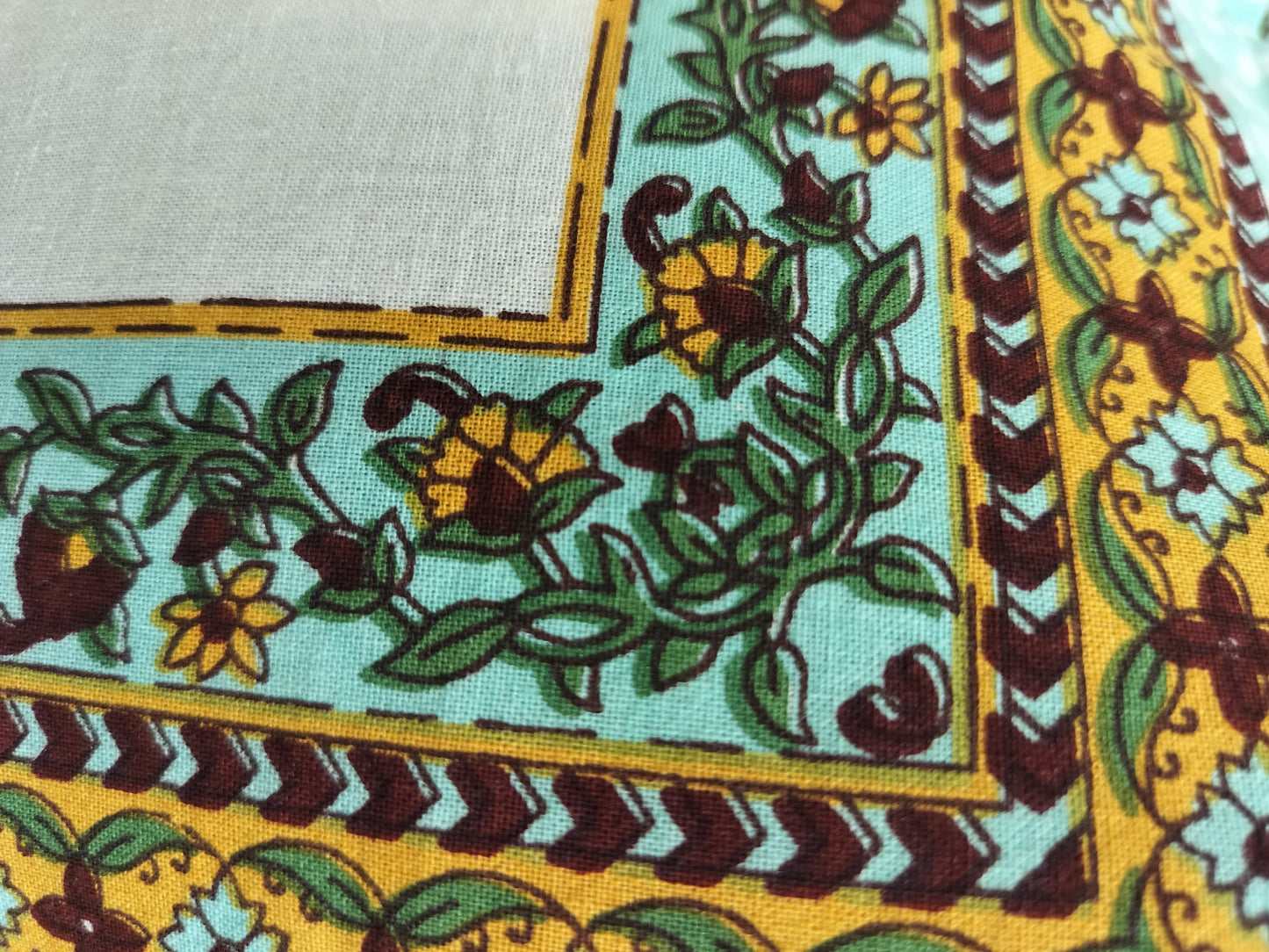 Green Floral Double Bedsheet with 2 Pillow Cover