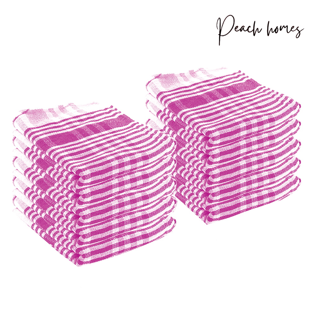 Check Style Kitchen & Cleaning Multipurpose Cloth Set of 12 (Pink) – Soft, Durable, and Machine Washable