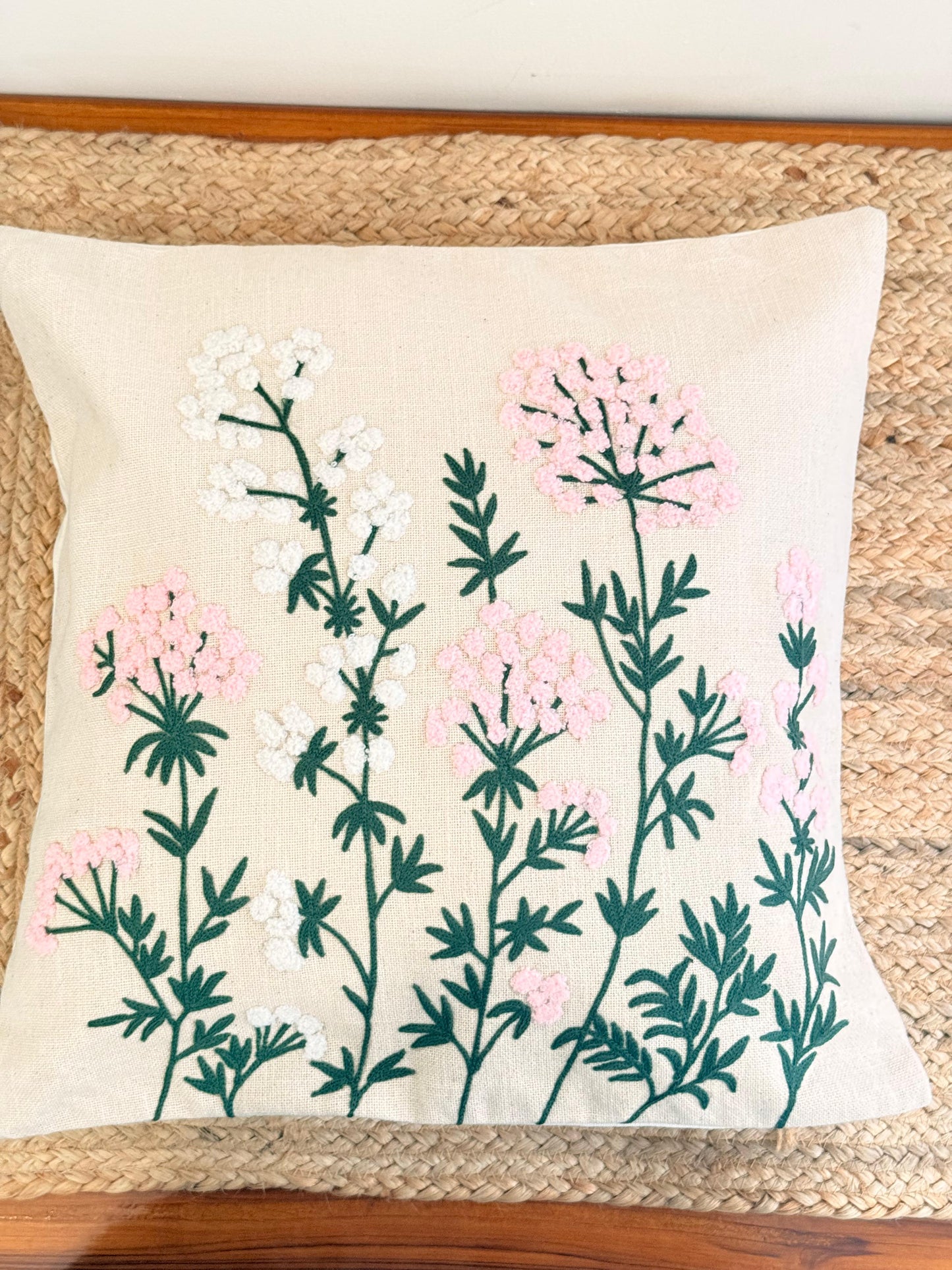 Pastel White and Pink Decorative Cushion Covers – Elegant Cotton Throw Pillow Covers