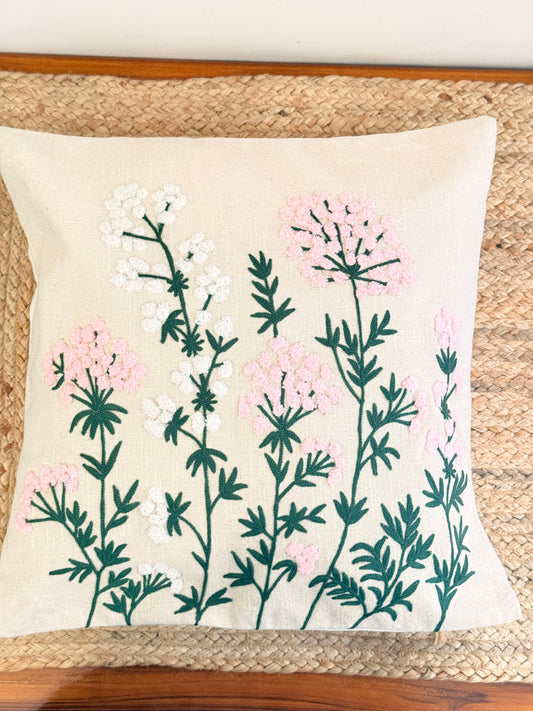 Pastel White and Pink Decorative Cushion Covers – Elegant Cotton Throw Pillow Covers