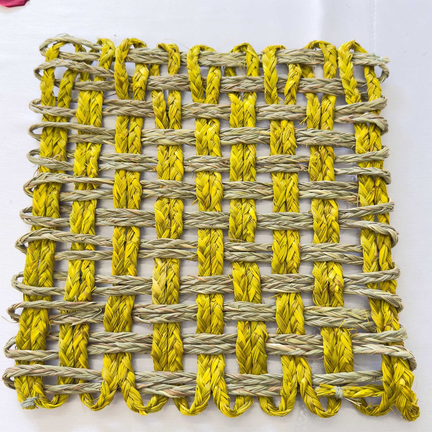 Yellow Rectangle Sabai Grass Table Placemat – Eco-Friendly Sapphire Yellow Dining Table Mat