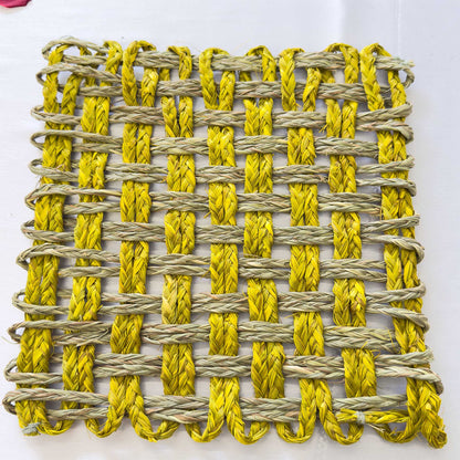 Yellow Rectangle Sabai Grass Table Placemat – Eco-Friendly Sapphire Yellow Dining Table Mat