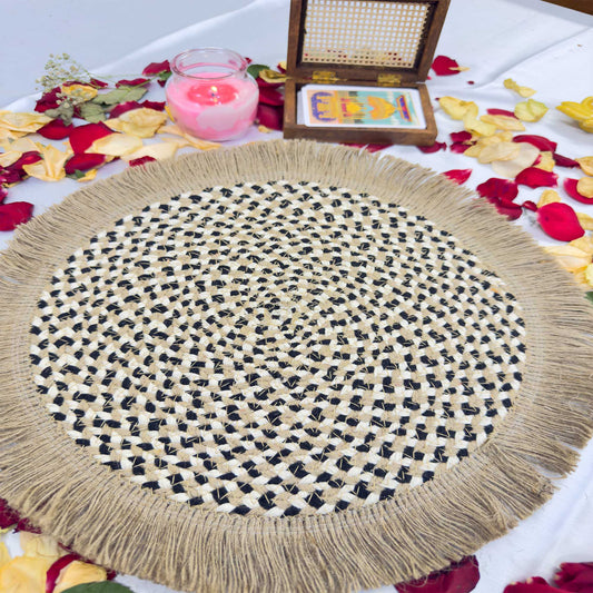 Fringe Black and White Table Placemat (Pack of 2) – Eco-Friendly and Stylish