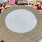 White Centered Jute Table Placemat (Pack of 2) – Eco-Friendly and Stylish