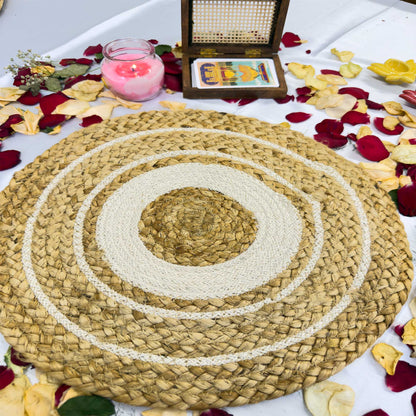White Circle Jute Table Placemat (Pack of 2) – Eco-Friendly and Stylish
