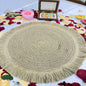 Fringe Rope Pattern Jute Circular Border Dining Table Placemat (Pack of 2) – Eco-Friendly and Stylish
