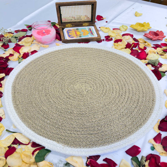 White Border Jute Table Placemat (Pack of 2) – Eco-Friendly and Stylish
