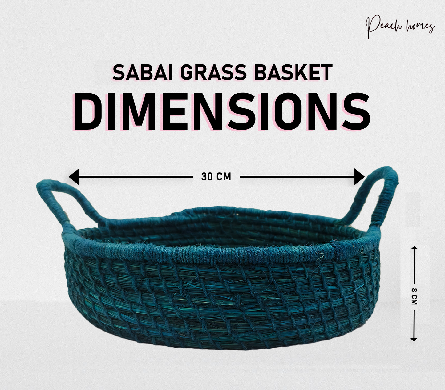 Solid Green Handcrafted Sabai Grass Organiser with Handle
