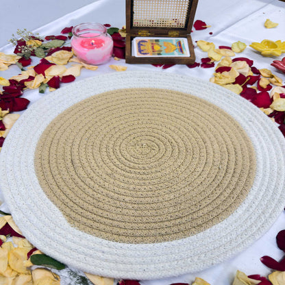 White Thick Border Jute Table Placemat (Pack of 2) – Eco-Friendly and Stylish