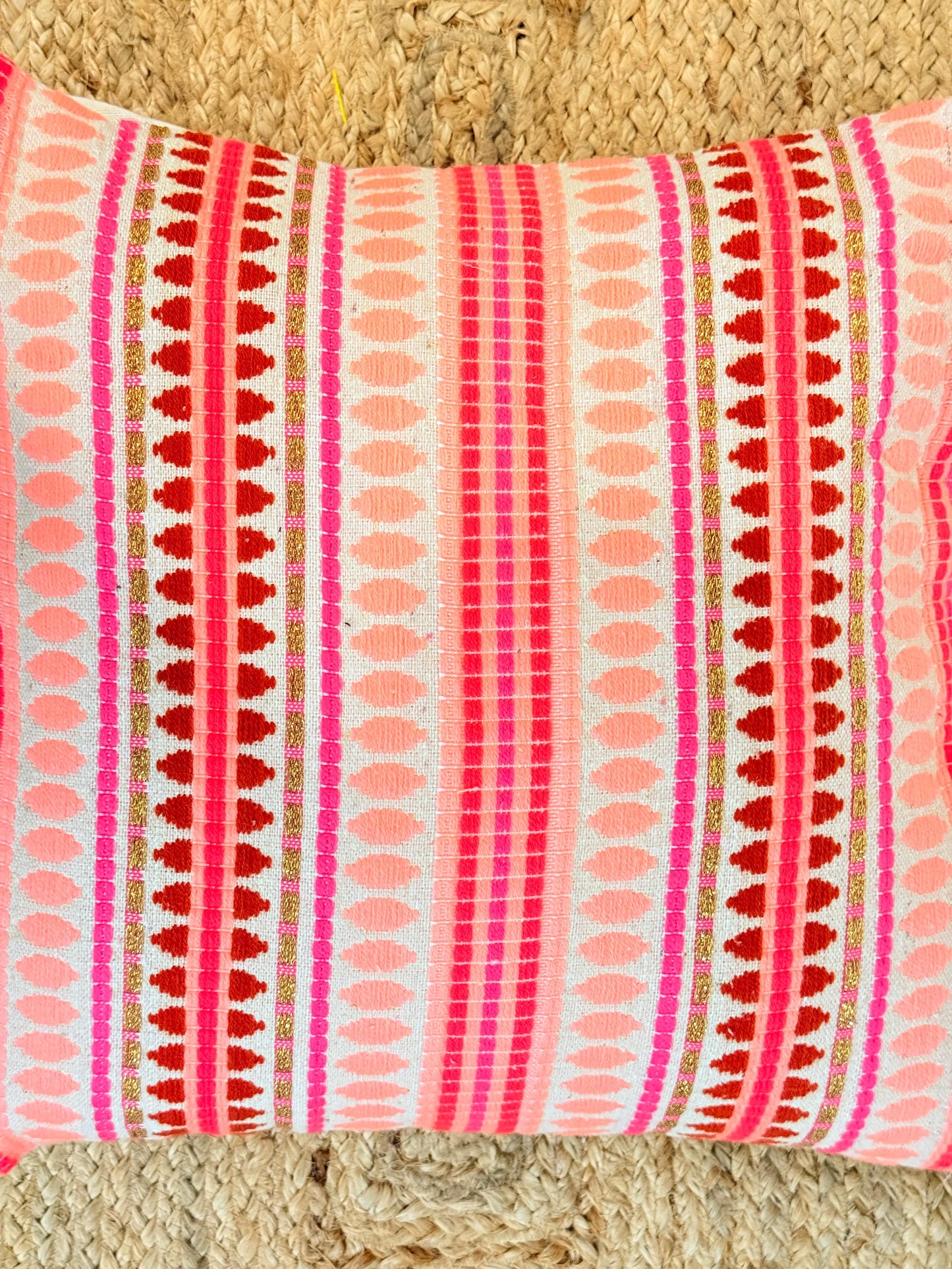 Pastel Pink Jacquard Cotton Cushion Covers –  Elegant Decorative Pillow Covers