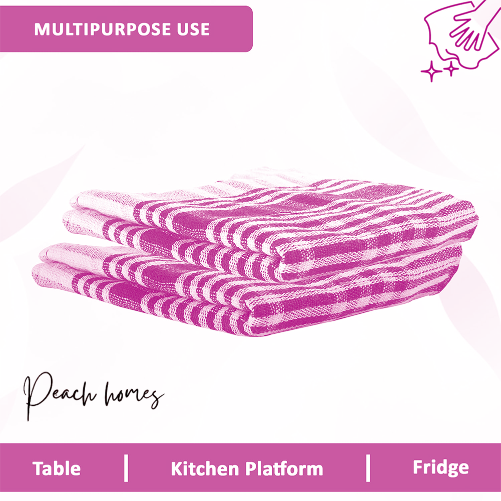 Check Style Kitchen & Cleaning Multipurpose Cloth Set of 12 (Pink) – Soft, Durable, and Machine Washable