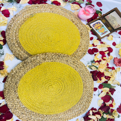 Yellow center Circular Table Placemat (Pack of 2) – Eco-Friendly and Stylish