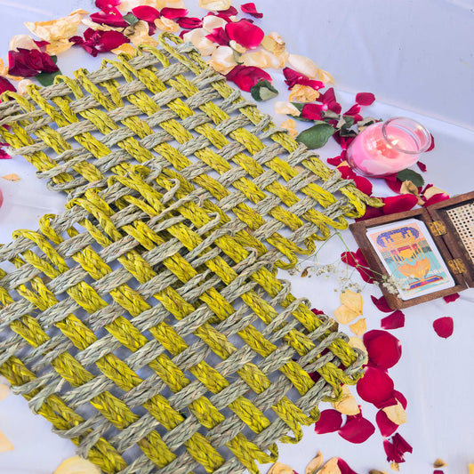 Yellow Rectangle Sabai Grass Table Placemat – Eco-Friendly Sapphire Yellow Dining Table Mat
