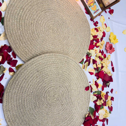 Rope Pattern Jute Table Placemat (Pack of 2) – Eco-Friendly and Stylish