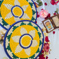 Yellow Sabai Grass Table Placemat – 13" Diameter Handmade Eco-Friendly Dining Table Décor (1 Unit)