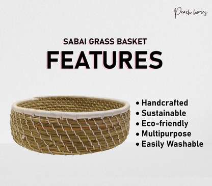 Medium White Hand-Crafted Sabai Grass Jute Organiser