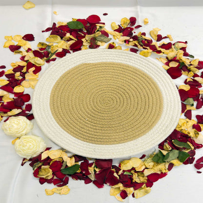 White Thick Border Jute Table Placemat (Pack of 2) – Eco-Friendly and Stylish