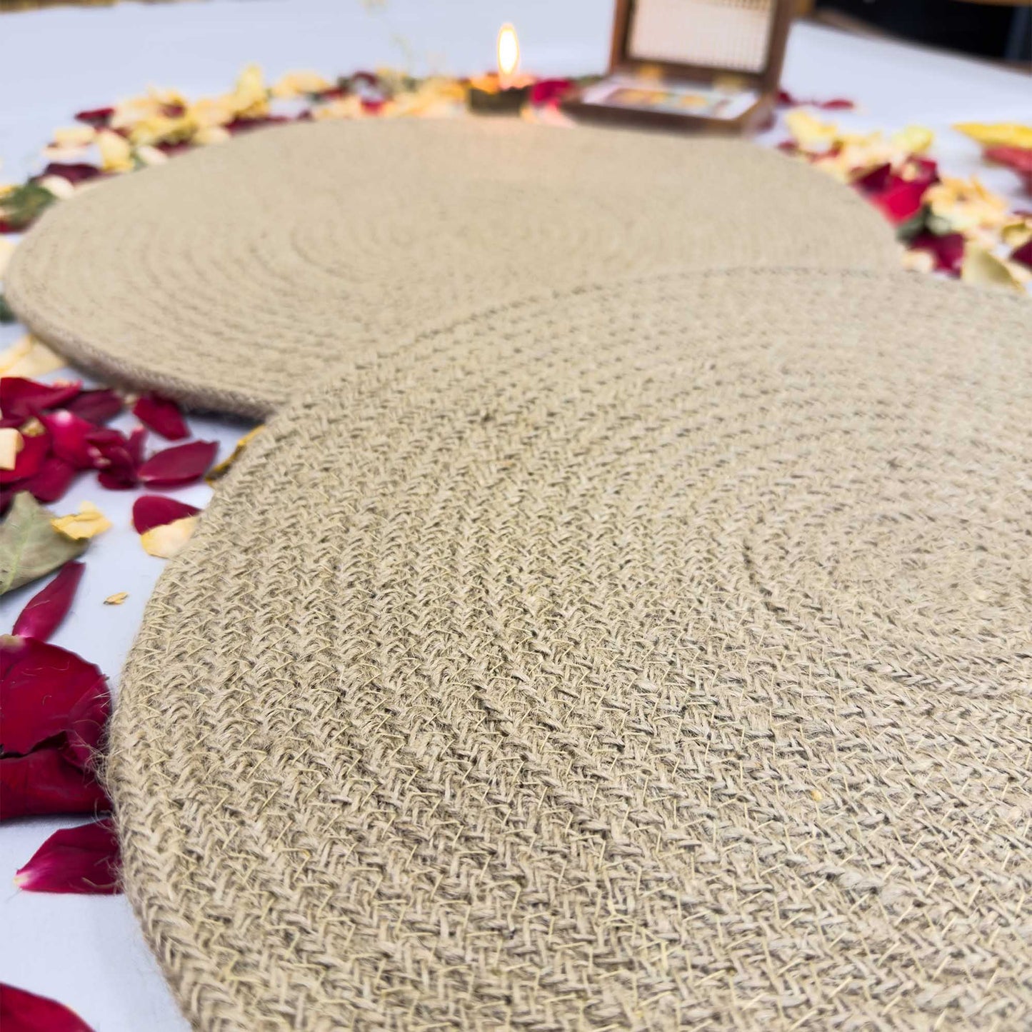 Rope Pattern Jute Table Placemat (Pack of 2) – Eco-Friendly and Stylish