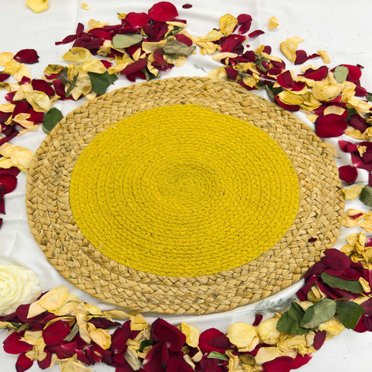 Yellow center Circular Table Placemat (Pack of 2) – Eco-Friendly and Stylish