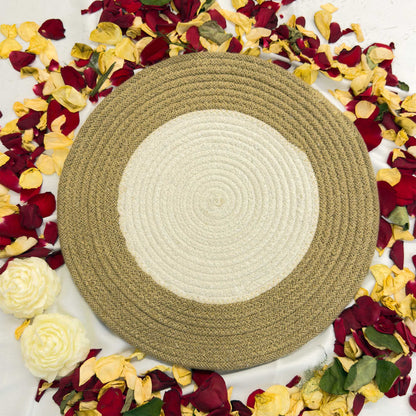 White Centered Jute Table Placemat (Pack of 2) – Eco-Friendly and Stylish