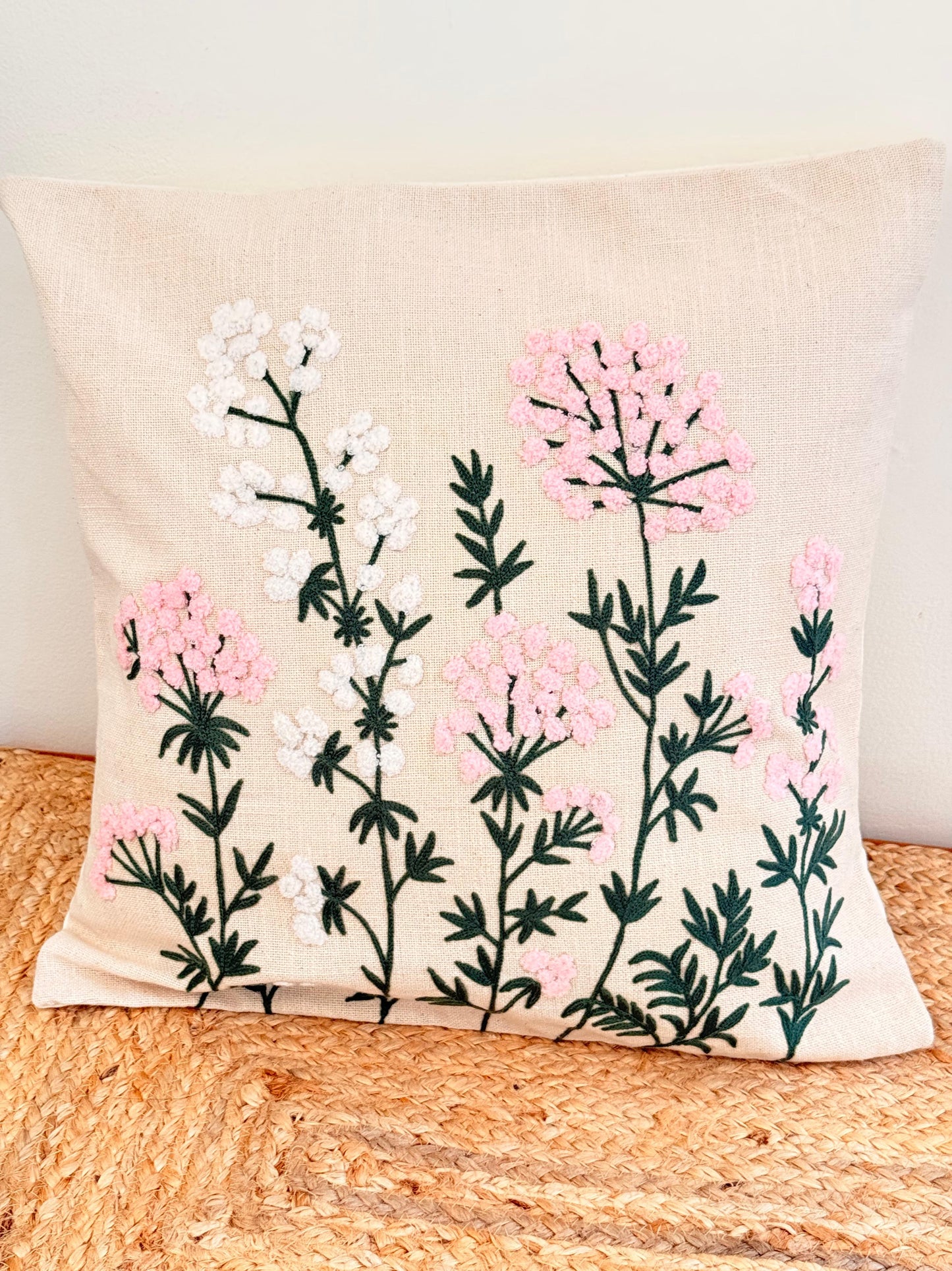 Pastel White and Pink Decorative Cushion Covers – Elegant Cotton Throw Pillow Covers