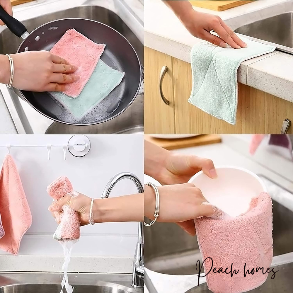 Reusable Microfiber Multicolour Napkin Set of 12 – Ultra-Soft, Highly Absorbent, Quick-Drying, Eco-Friendly