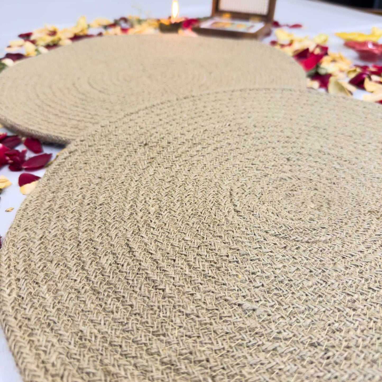 Rope Pattern Jute Table Placemat (Pack of 2) – Eco-Friendly and Stylish