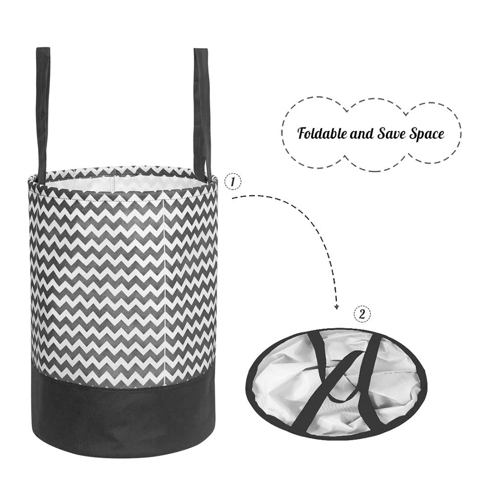 Laundry Bag White and Black (45 Ltr) – Stylish, Collapsible, and Durable Laundry Storage Solution