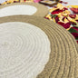 White Centered Jute Circular Border Dining Table Placemat (Pack of 2) – Eco-Friendly and Stylish