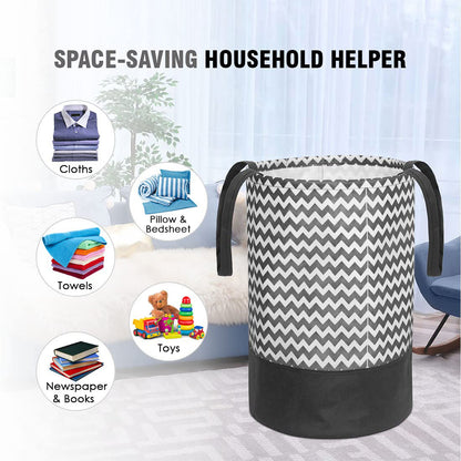 Laundry Bag White and Black (45 Ltr) – Stylish, Collapsible, and Durable Laundry Storage Solution